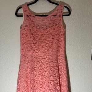 David's Bridal Pink Lace Dress Size 10